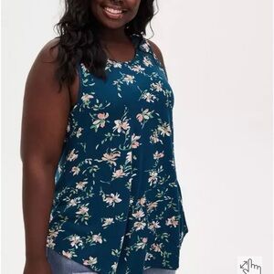 Torrid Floral Teal Tank Top